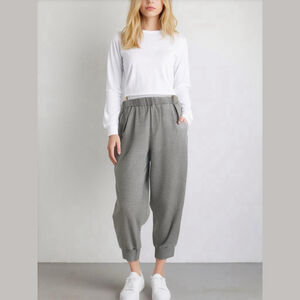 Women Inspired Hearts Pants Size 1X Gray Joggers